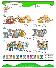 Çıkarma İşlemi Çalışma Sayfaları